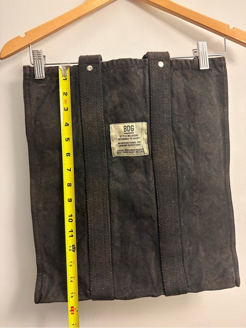 NWT Urban Outfitters BDG Washed Black Canvas Tote / Large Carryall - Picture 9 of 10